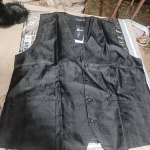 Elegant Black Paisley Men's Vest